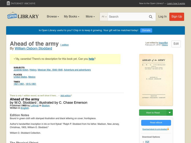 Open Library: Ahead of the Army eBook Open Library: Ahead of the Army eBook