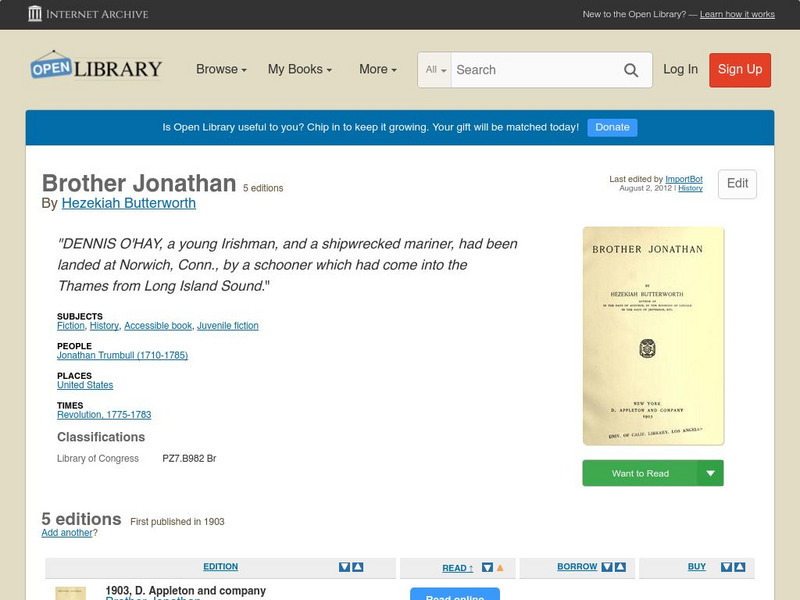 Open Library: Brother Jonathan eBook Open Library: Brother Jonathan eBook