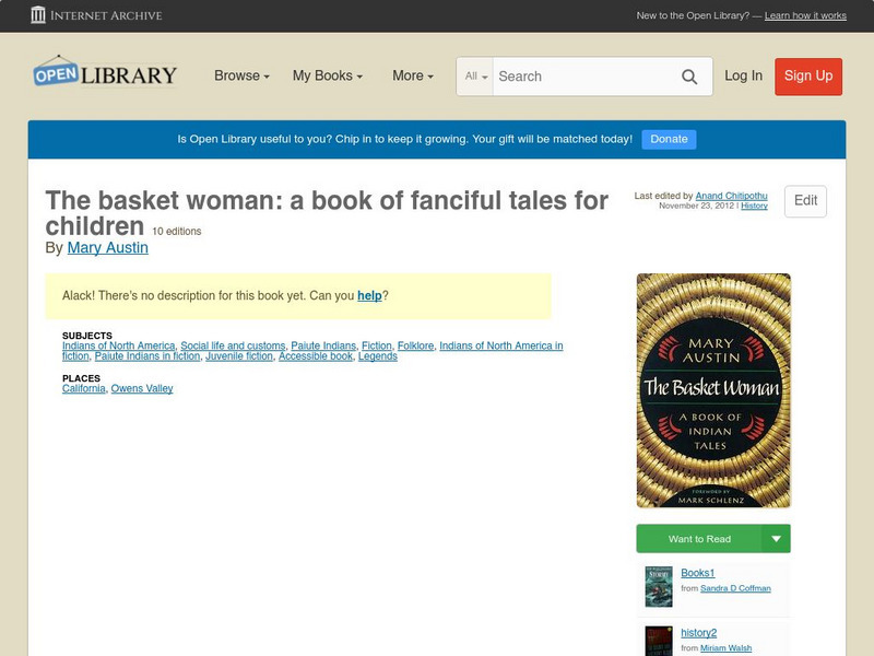 Open Library: The Basket Woman: A Book of Fanciful Tales for Children eBook Open Library: The Basket Woman: A Book of Fanciful Tales for Children eBook