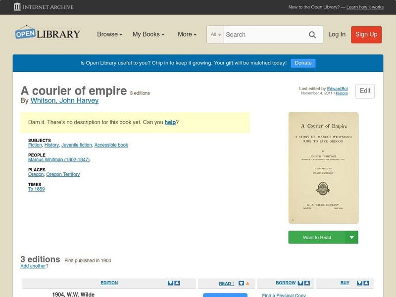 Open Library: A Courier of Empire eBook