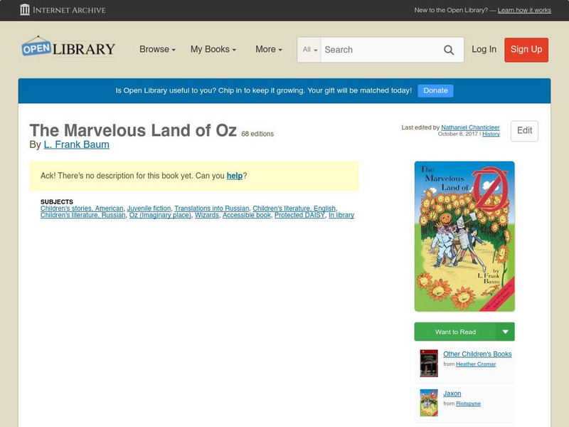 Open Library: The Marvelous Land of Oz eBook Open Library: The Marvelous Land of Oz eBook