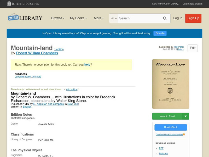 Open Library: Mountain Land eBook Open Library: Mountain Land eBook