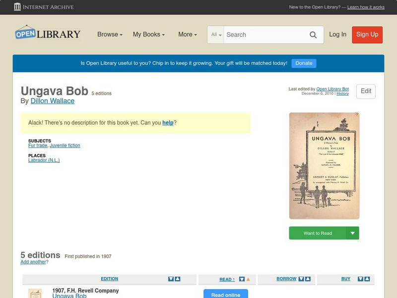 Open Library: Ungava Bob eBook