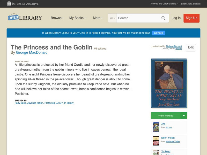 Open Library: The Princess and the Goblin eBook
