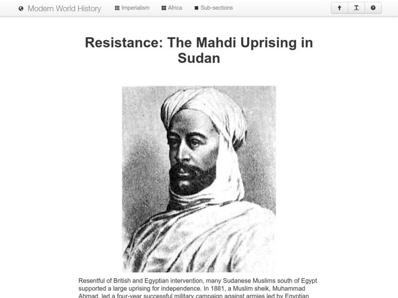 Modern World History: Resistance: The Mahdi Uprising in Sudan Website Modern World History: Resistance: The Mahdi Uprising in Sudan Website