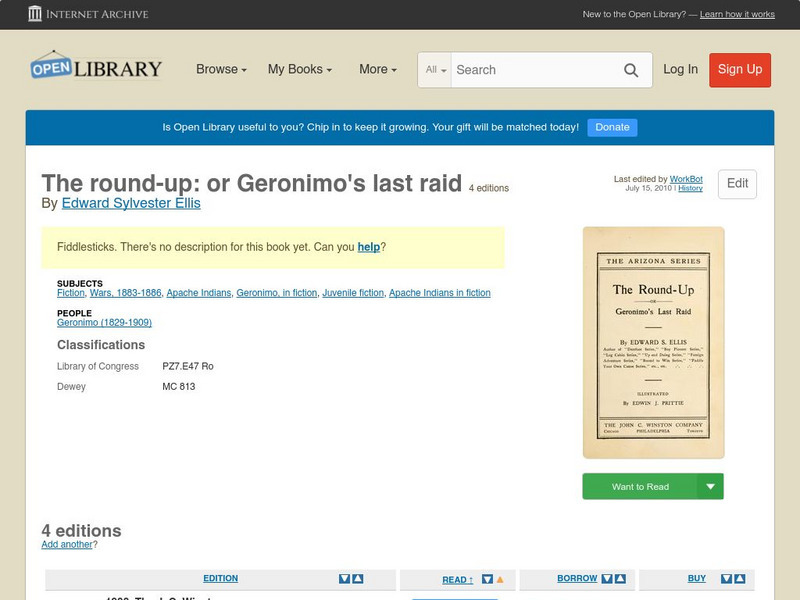 Open Library: The Round Up: Or Geronimo's Last Raid eBook Open Library: The Round Up: Or Geronimo's Last Raid eBook