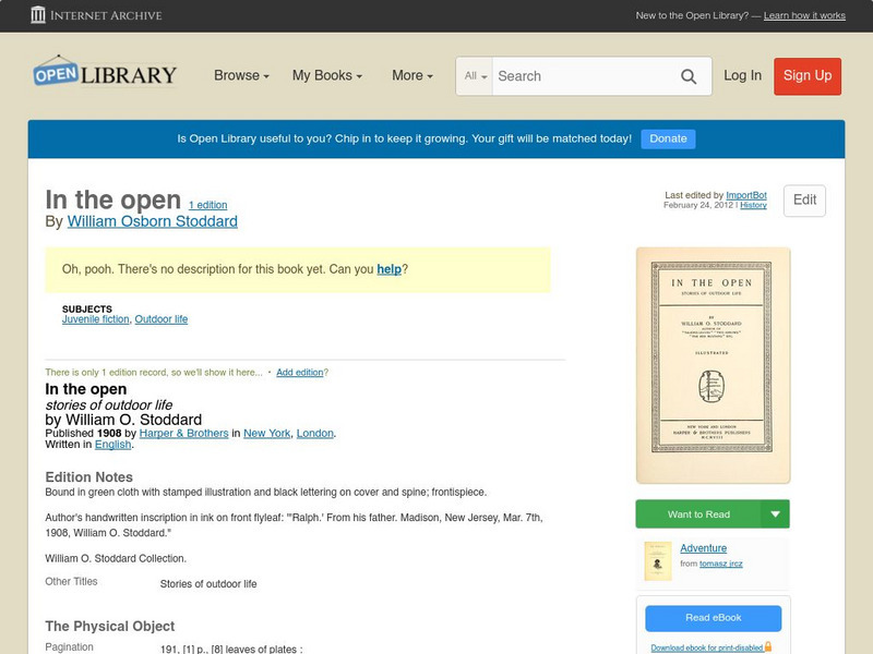 Open Library: In the Open eBook Open Library: In the Open eBook
