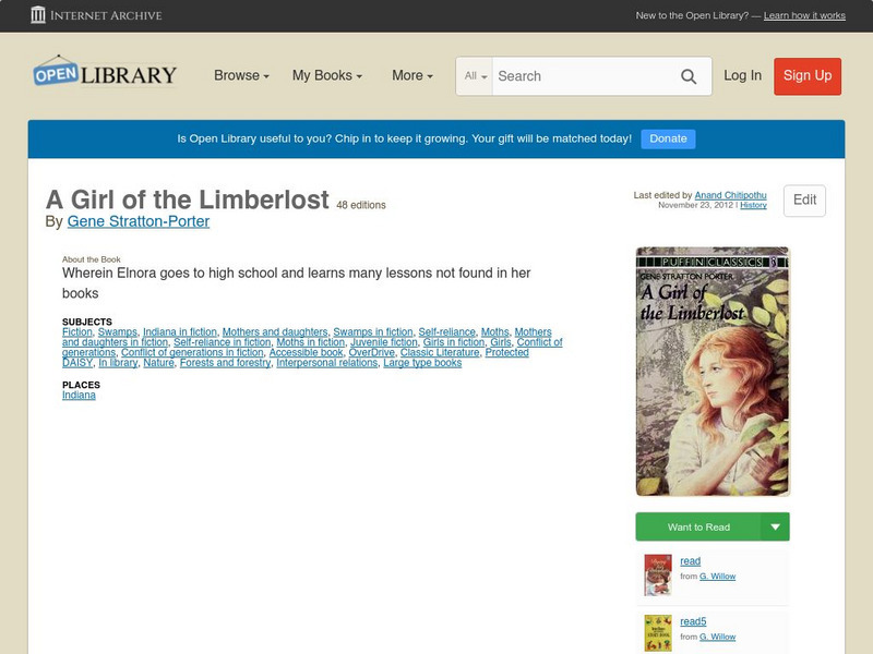 Open Library: A Girl of the Limberlost eBook Open Library: A Girl of the Limberlost eBook