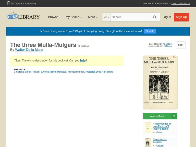 Open Library: The Three Mulla Mulgars eBook Open Library: The Three Mulla Mulgars eBook