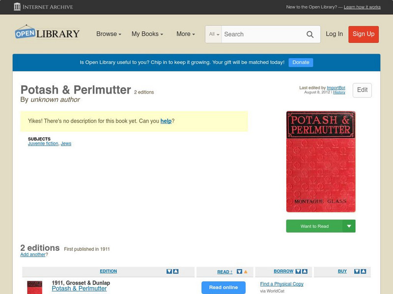 Open Library: Potash & Perlmutter eBook Open Library: Potash & Perlmutter eBook