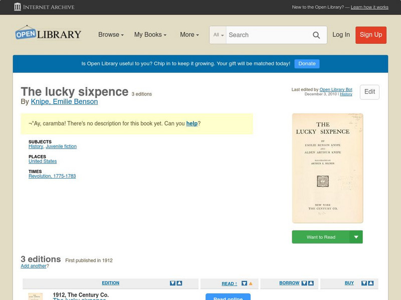 Open Library: The Lucky Sixpence eBook Open Library: The Lucky Sixpence eBook