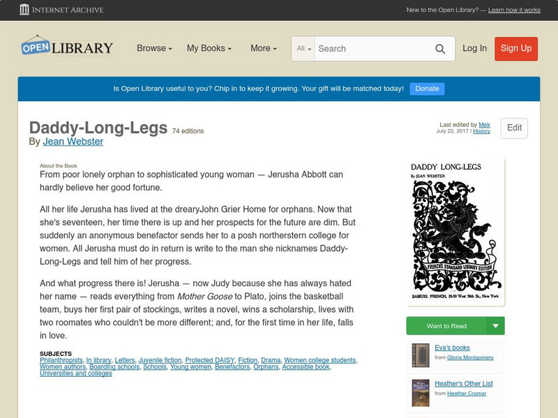 Open Library: Daddy Long Legs eBook Open Library: Daddy Long Legs eBook