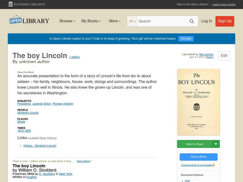 Open Library: The Boy Lincoln eBook Open Library: The Boy Lincoln eBook