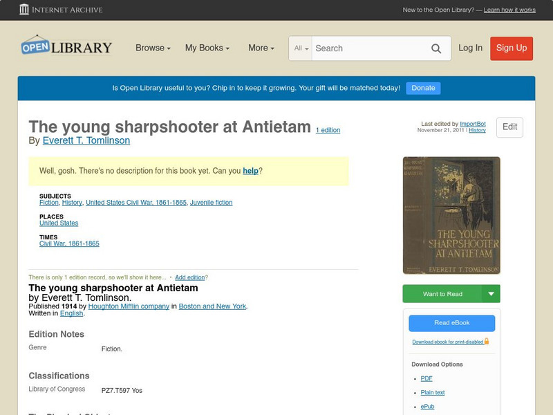 Open Library: The Young Sharpshooter at Antietam eBook Open Library: The Young Sharpshooter at Antietam eBook