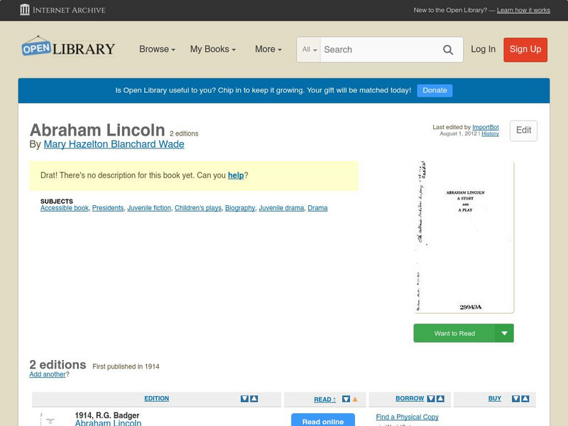 Open Library: Abraham Lincoln eBook Open Library: Abraham Lincoln eBook