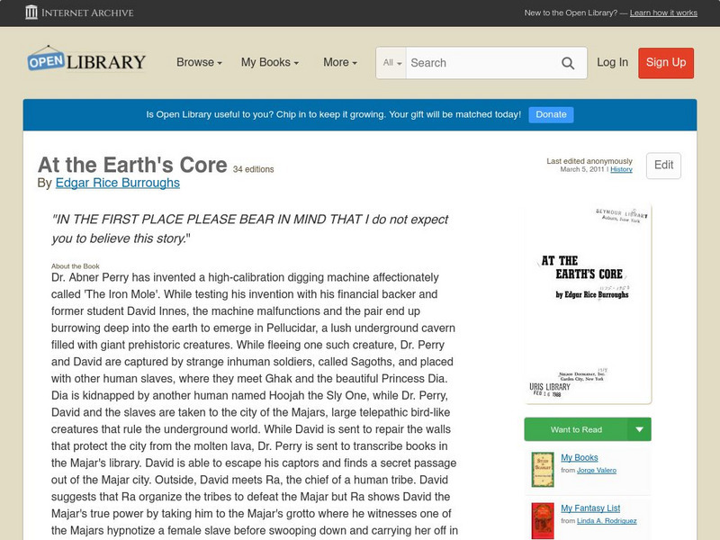 Open Library: At the Earth's Core eBook Open Library: At the Earth's Core eBook