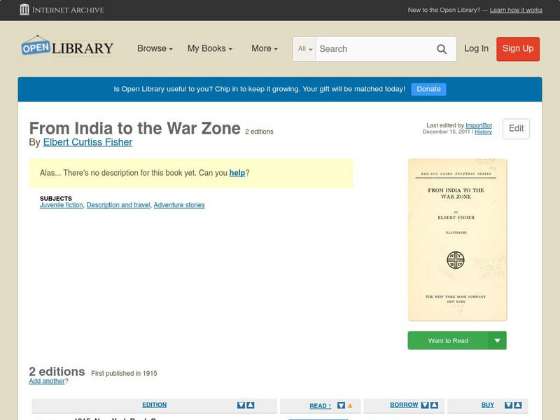 Open Library: From India to the War Zone eBook Open Library: From India to the War Zone eBook