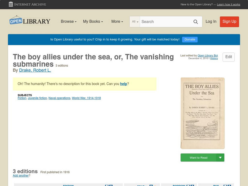 Open Library: The Boy Allies Under the Sea, Or, the Vanishing Submarines eBook Open Library: The Boy Allies Under the Sea, Or, the Vanishing Submarines eBook
