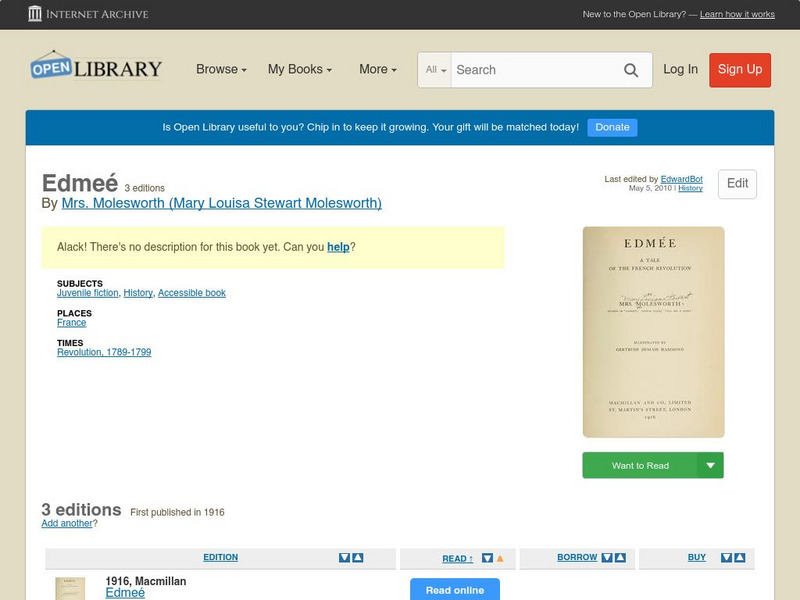 Open Library: Edmee eBook