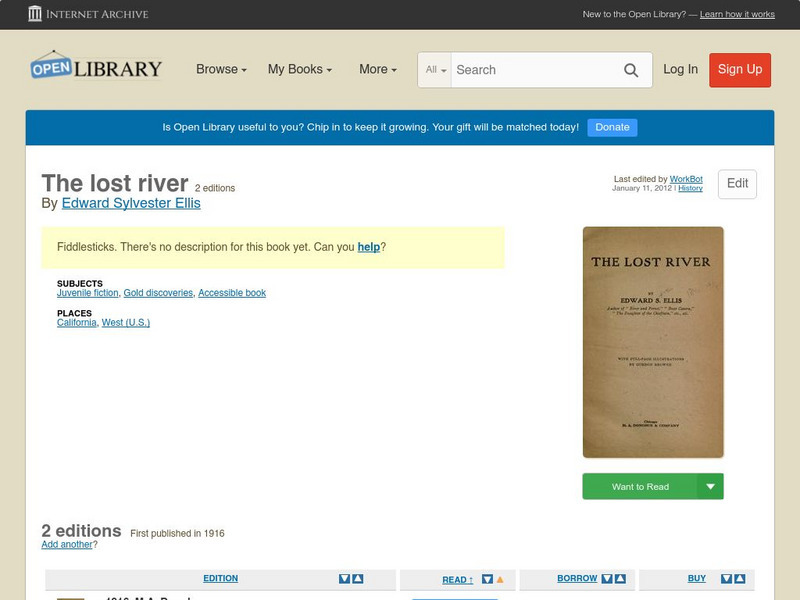 Open Library: The Lost River eBook