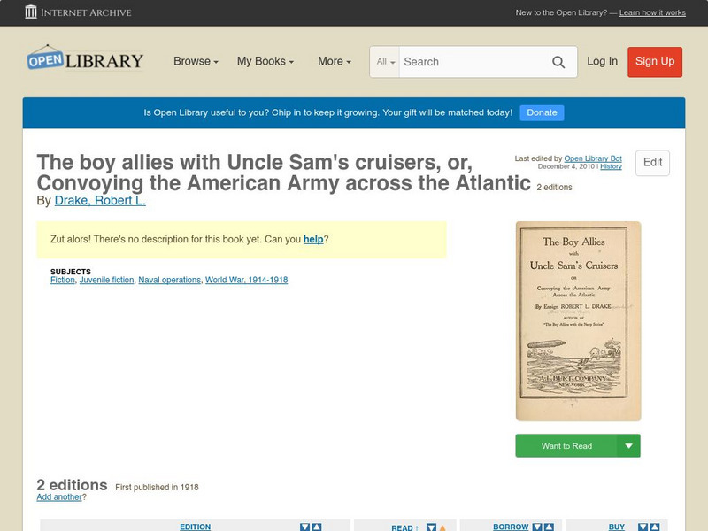 Open Library: The Boy Allies With Uncle Sam's Cruisers eBook