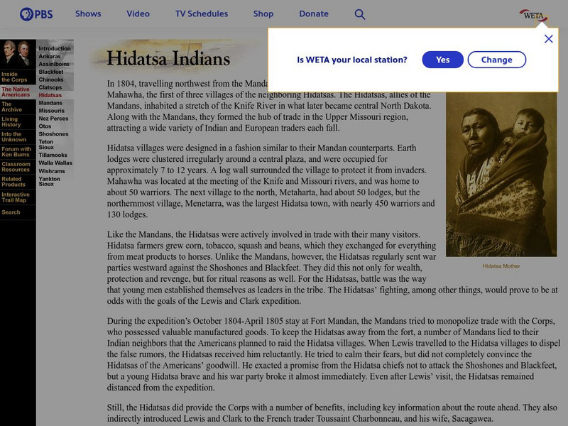 Pbs: Lewis and Clark: Hidatsa Indians Activity Pbs: Lewis and Clark: Hidatsa Indians Activity