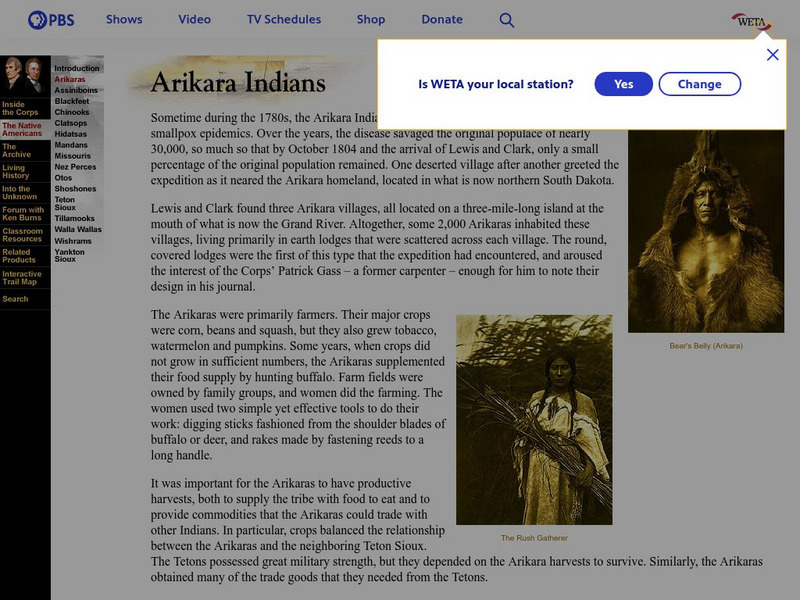 Pbs: Lewis and Clark: Arikara Indians Activity Pbs: Lewis and Clark: Arikara Indians Activity