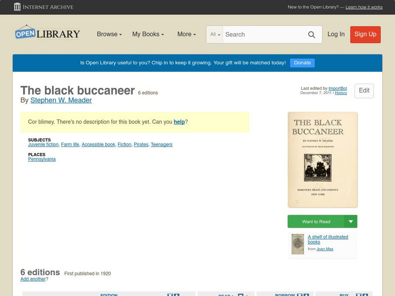 Open Library: The Black Buccaneer eBook Open Library: The Black Buccaneer eBook