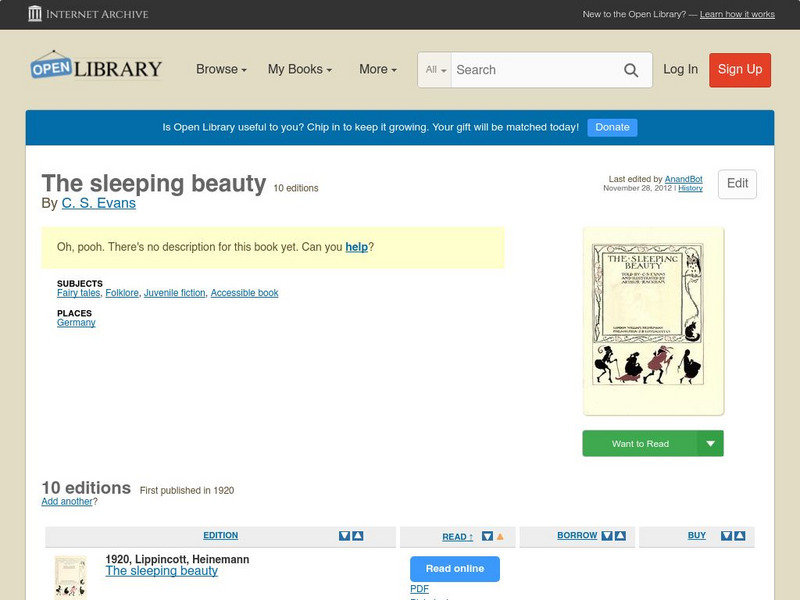 Open Library: The Sleeping Beauty eBook