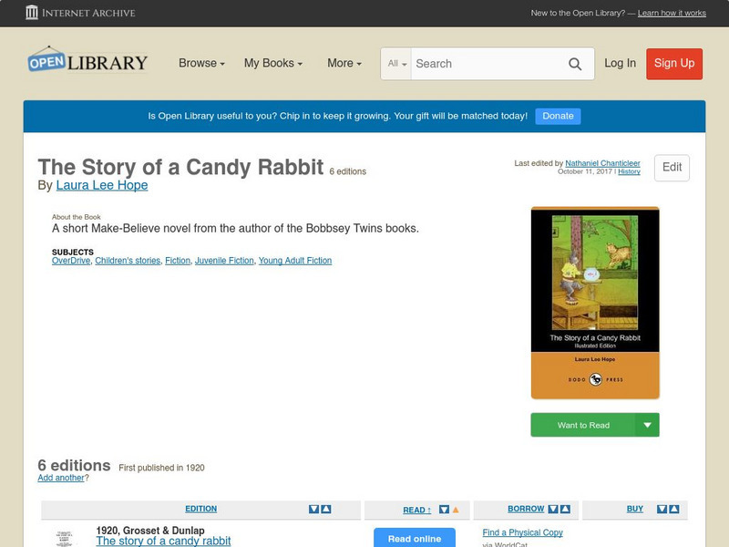 Open Library: The Story of a Candy Rabbit eBook Open Library: The Story of a Candy Rabbit eBook