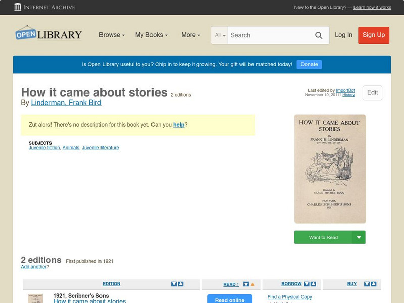 Open Library: How It Came About Stories eBook