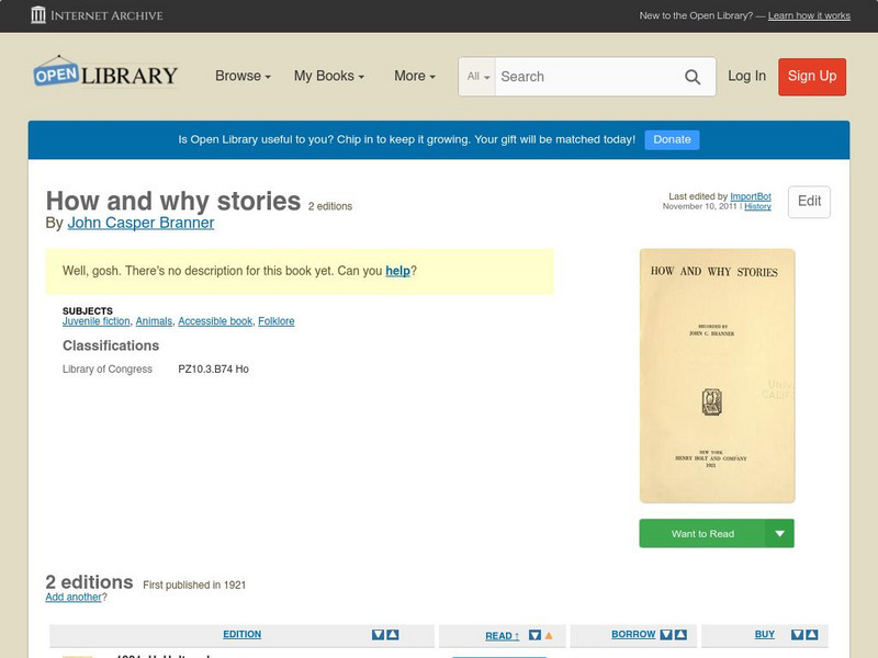 Open Library: How and Why Stories eBook