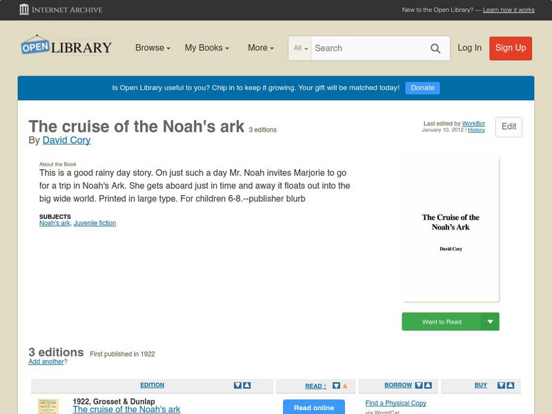 Open Library: The Cruise of the Noah's Ark eBook