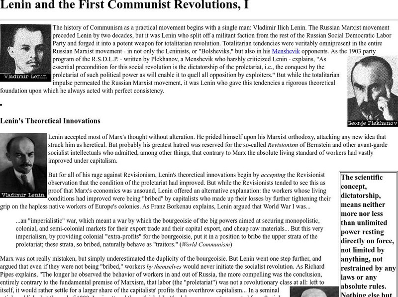 Gmu: Lenin and the First Communist Revolutions, I Website
