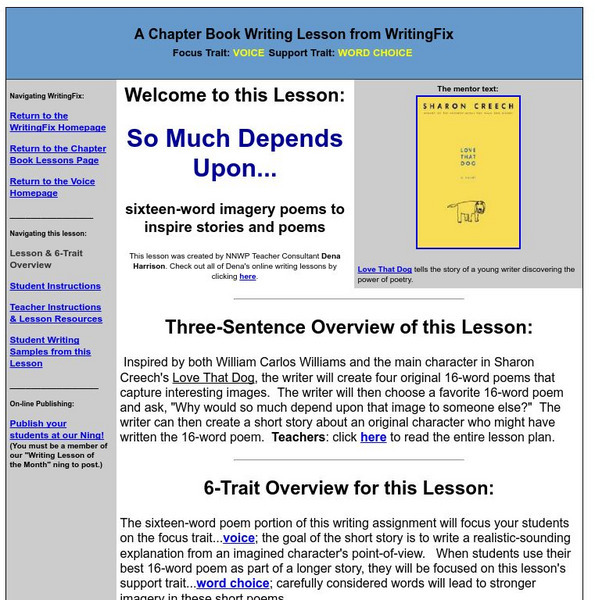 Writing Fix: So Much Depends Upon Lesson Plan Writing Fix: So Much Depends Upon Lesson Plan