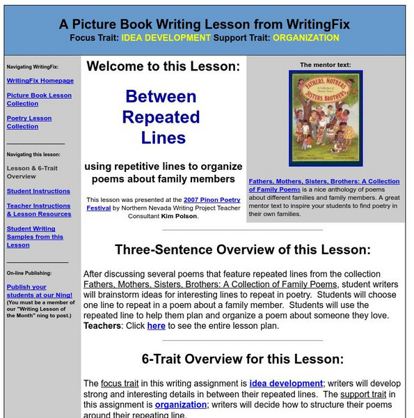 Writing Fix: Between Repeated Lines Lesson Plan