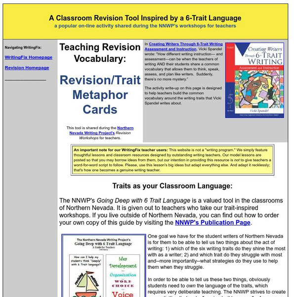 Writing Fix: A Revision Lesson Lesson Plan Writing Fix: A Revision Lesson Lesson Plan