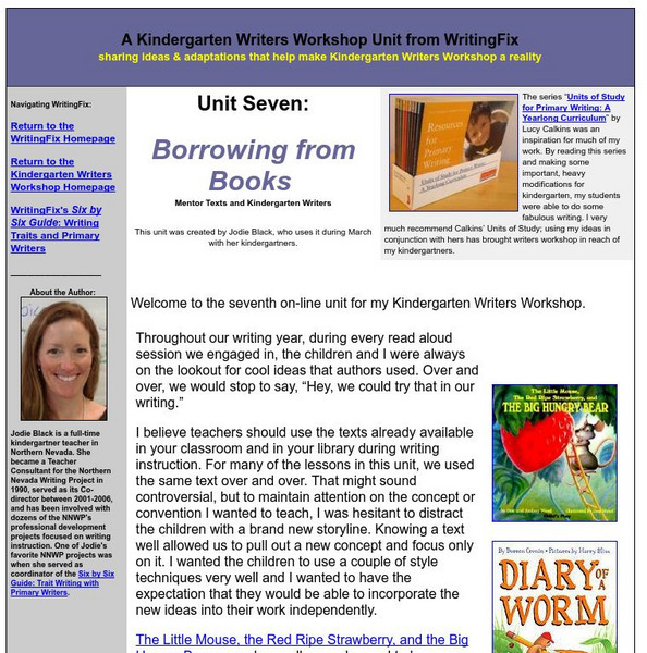 Writing Fix: Borrowing From Books Lesson Plan Writing Fix: Borrowing From Books Lesson Plan