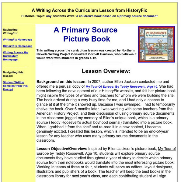 Writing Fix: A Primary Source Picture Book Lesson Plan Writing Fix: A Primary Source Picture Book Lesson Plan