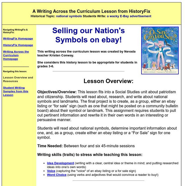 Writing Fix: Selling Our Nation's Symbols on Ebay! Lesson Plan Writing Fix: Selling Our Nation's Symbols on Ebay! Lesson Plan