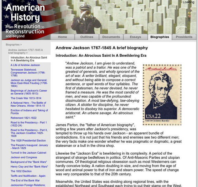 American History: Biographies:andrew Jackson Altrocious Saint in Bewildering Era Handout American History: Biographies:andrew Jackson Altrocious Saint in Bewildering Era Handout