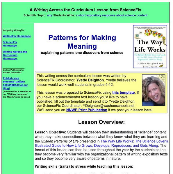 Writing Fix: Patterns for Making Meaning Lesson Plan