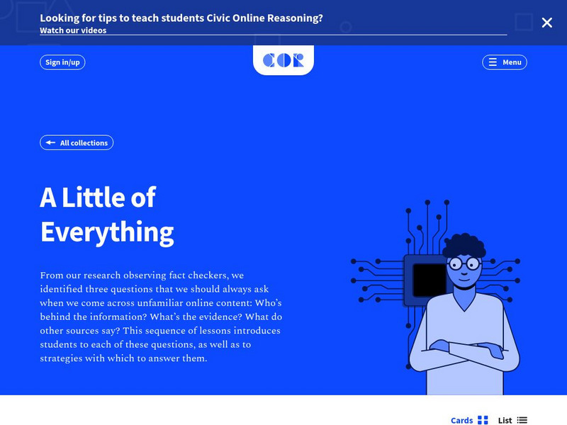 Civic Online Reasonong: A Little of Everything Lesson Plan Civic Online Reasonong: A Little of Everything Lesson Plan