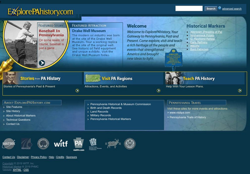 Explore Pa History Website Explore Pa History Website