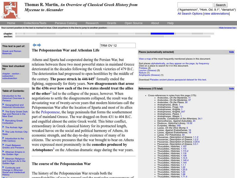 Tufts University: Peloponnesian War & Athenian Life Website