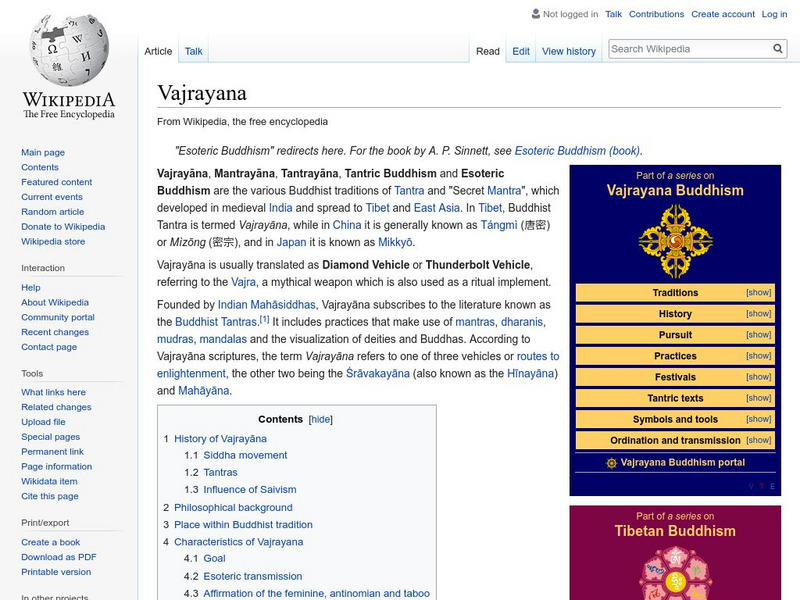 Wikipedia: Vajrayana Handout Wikipedia: Vajrayana Handout