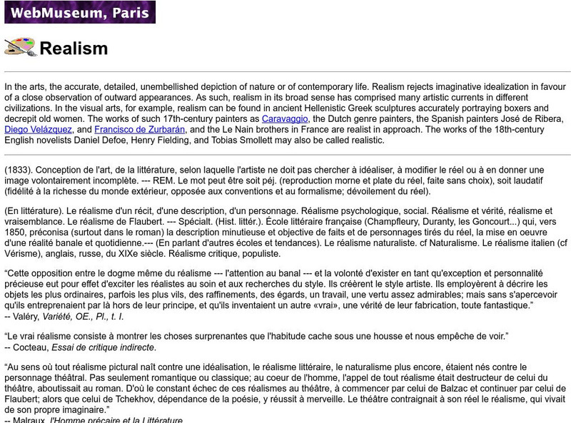 Ibiblio: Web Museum: Realism Handout Ibiblio: Web Museum: Realism Handout