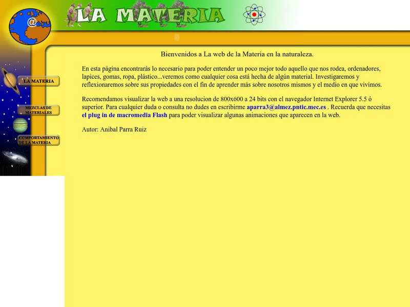 Ministerio De Educacion: La Materia Activity Ministerio De Educacion: La Materia Activity