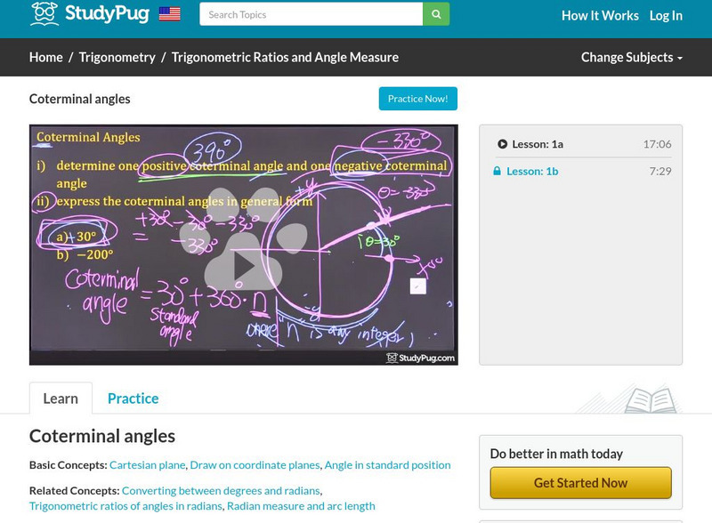 Study Pug: Coterminal Angles Instructional Video Study Pug: Coterminal Angles Instructional Video