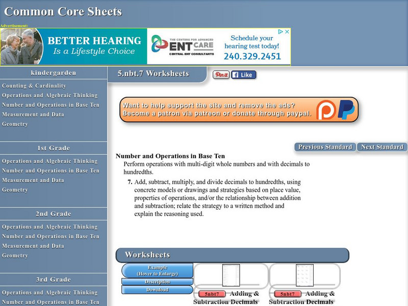 Common Core Sheets: Number and Operations in Base Ten 5.nbt.7 Worksheets Unknown Type Common Core Sheets: Number and Operations in Base Ten 5.nbt.7 Worksheets Unknown Type